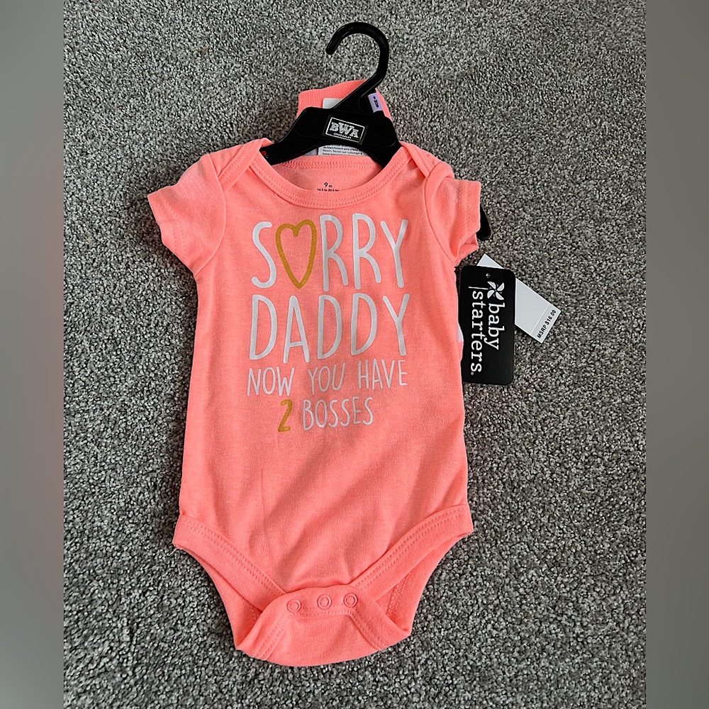 9 month baby onesie with socks and headband